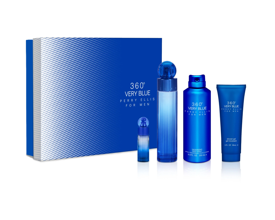 PERRY ELLIS - 360 VERY BLUE 4PC SET ( M ) 3.4 OZ