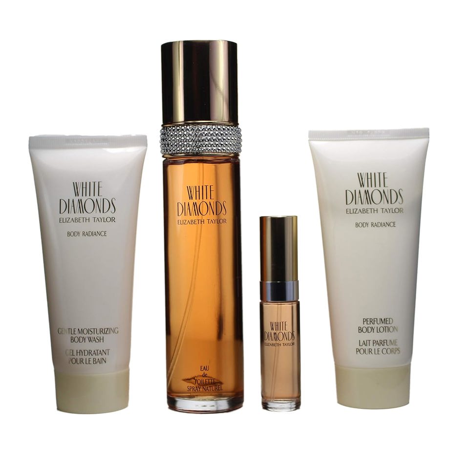 ELIZABETH TAYLOR - WHITE DIAMONDS 4PC SET ( W ) 3.4 OZ