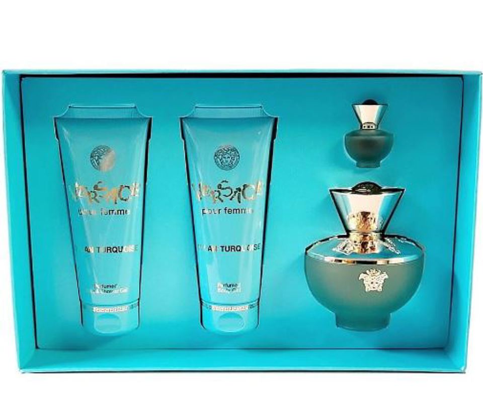 VERSACE - DYLAN BLUE TURQUOISE 4PC SET ( W ) 3.4 OZ