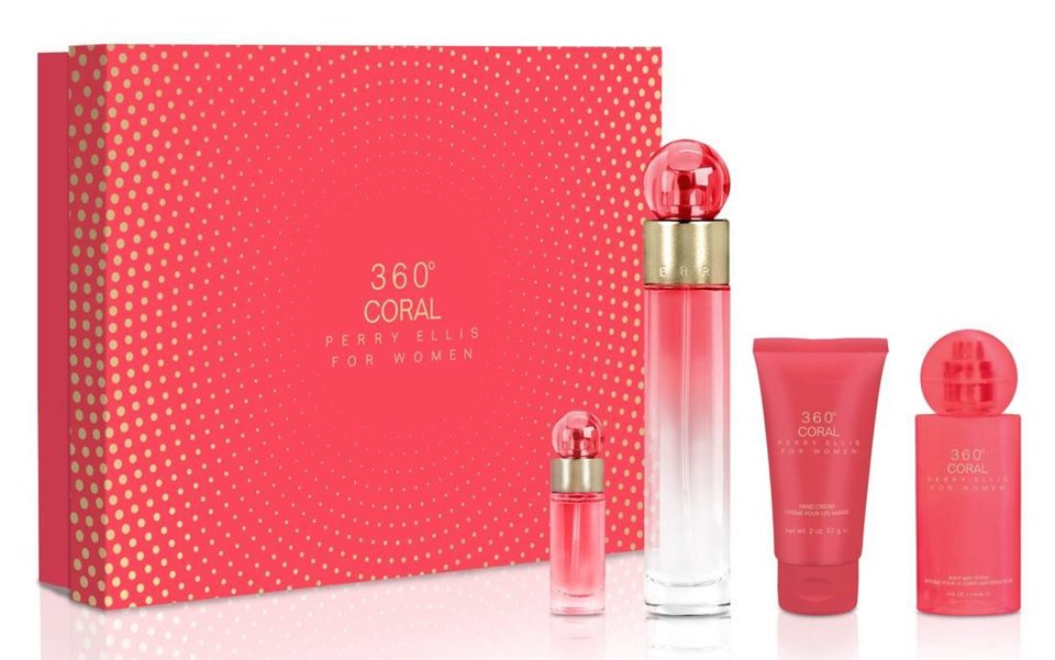 PERRY ELLIS - 360 CORAL 4PC SET ( W ) 3.4 OZ