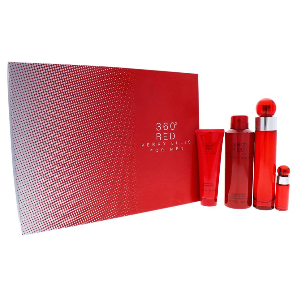 PERRY ELLIS - 360 RED 4PC SET ( M ) 3.4 OZ