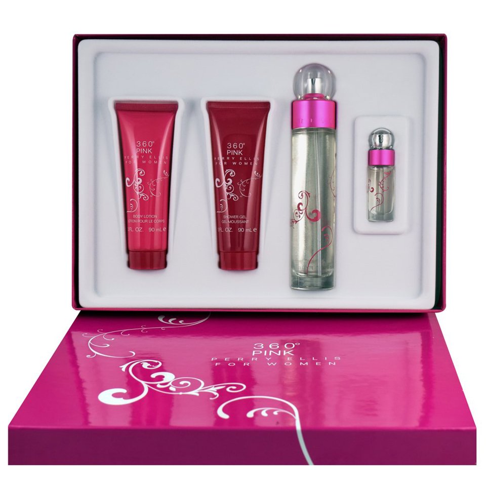 PERRY ELLIS - 360 PINK 4PC SET ( W ) 3.4 OZ