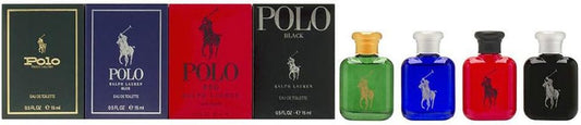 RALPH LAUREN - POLO BLACK BLUE RED GREEN 4PC SET ( M ) 4.2 OZ