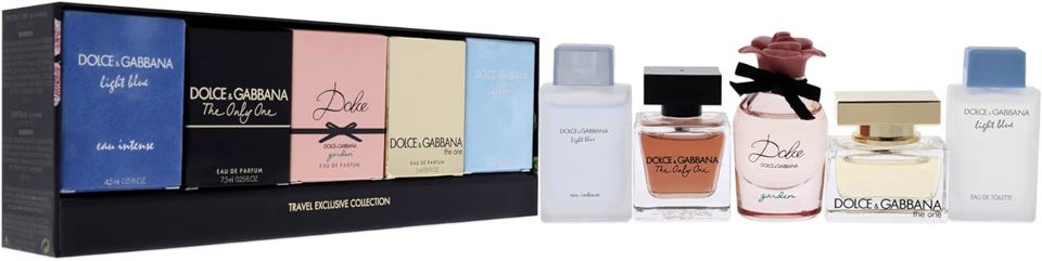 DOLCE & GABBANA - DOLCE & GABBANA LIGHT BLUE + THE ONE + DOLCE GARDEN + THE ONLY ONE + LIGHT BLUE EAU INTENSE 5PC SET ( W ) 0.15 OZ