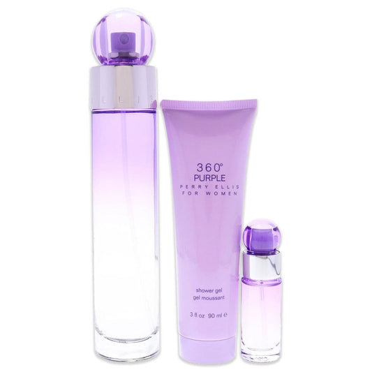 PERRY ELLIS - 360 PURPLE 3PC SET ( W ) 3.4 OZ