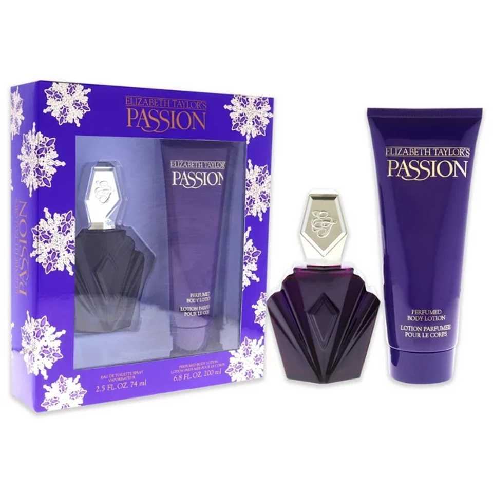 ELIZABETH TAYLOR - PASSION 2PC EDT ( W ) 2.5 OZ