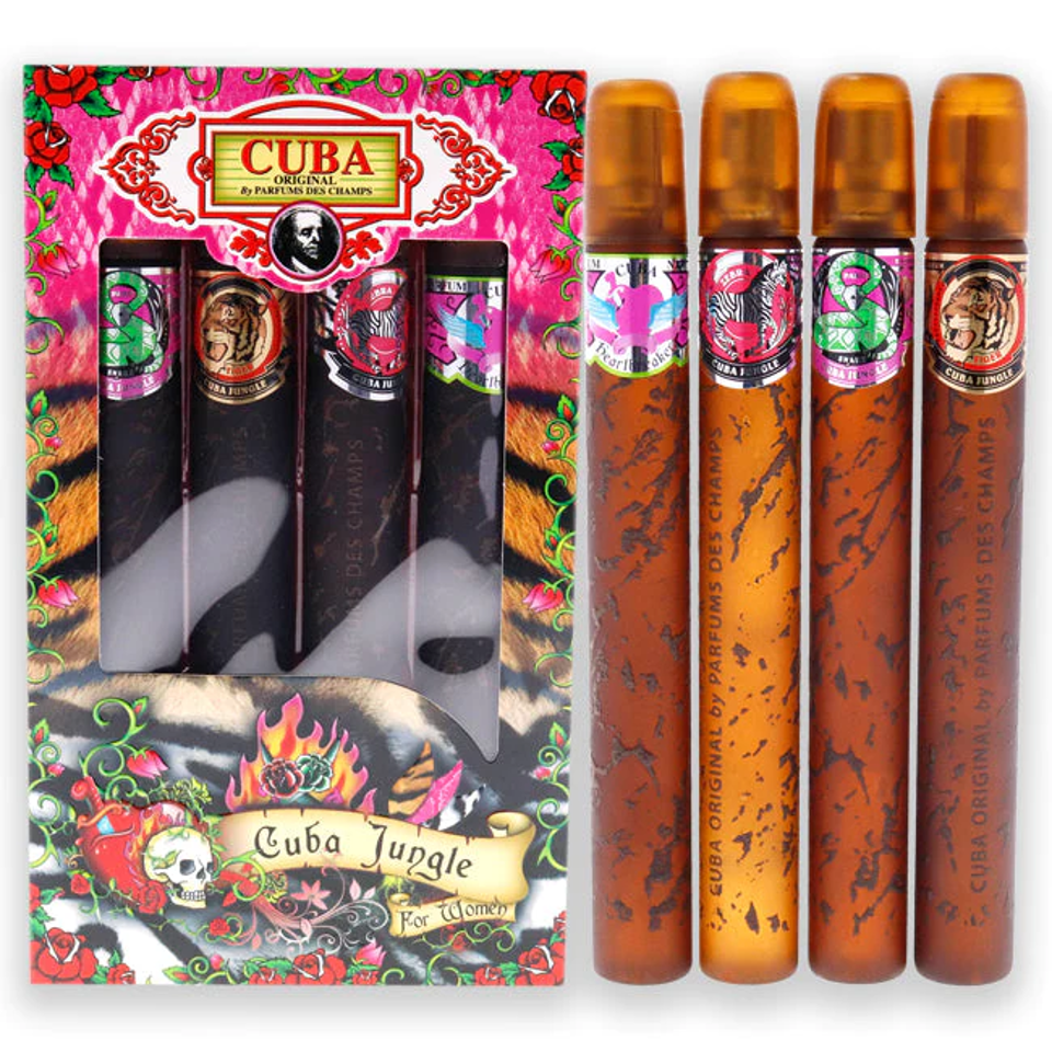 CUBA - JUNGLE STRASS 4PC SET ( W ) 1.17 OZ
