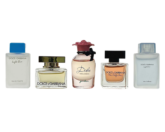 DOLCE & GABBANA - DOLCE & GABBANA LIGHT BLUE + THE ONE + DOLCE GARDEN + THE ONLY ONE + LIGHT BLUE INTENSE 5PC SET ( W ) 0.15 OZ